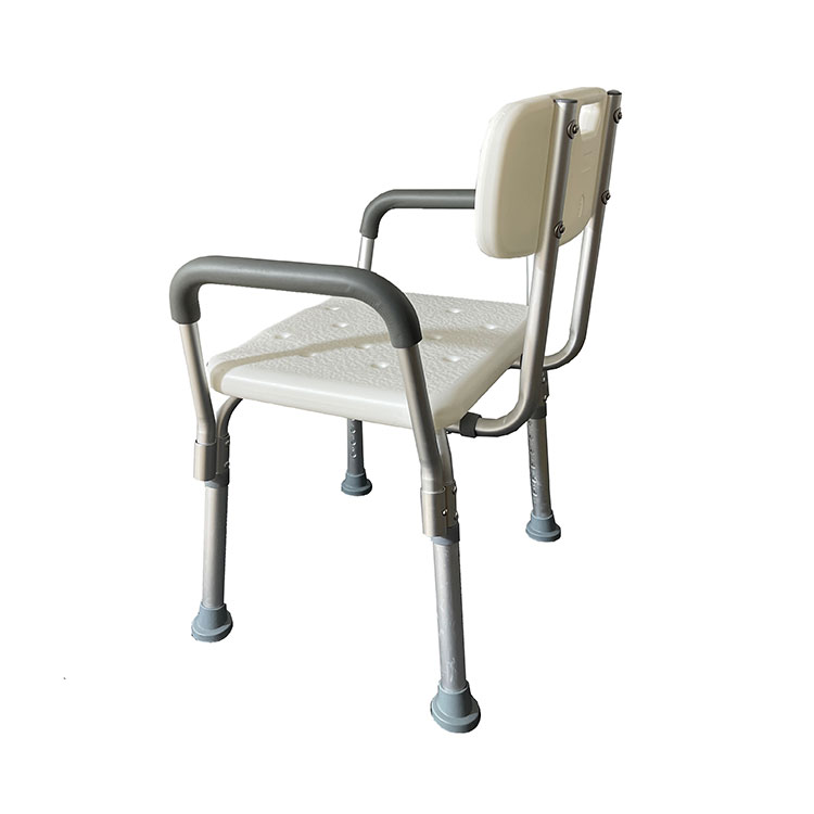 Bath or shower chair with backrest and arms